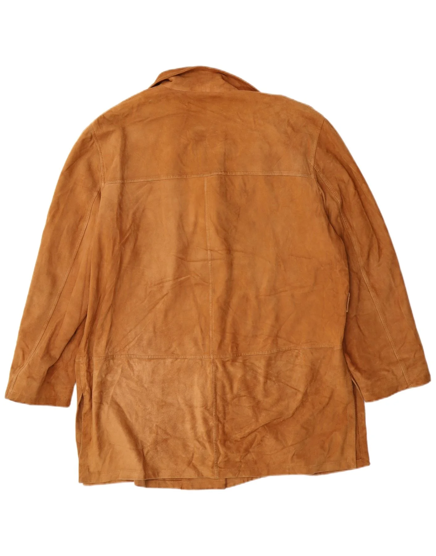 Abrigo de ante VINTAGE para mujer, talla 16 del Reino Unido, de cuero marrón