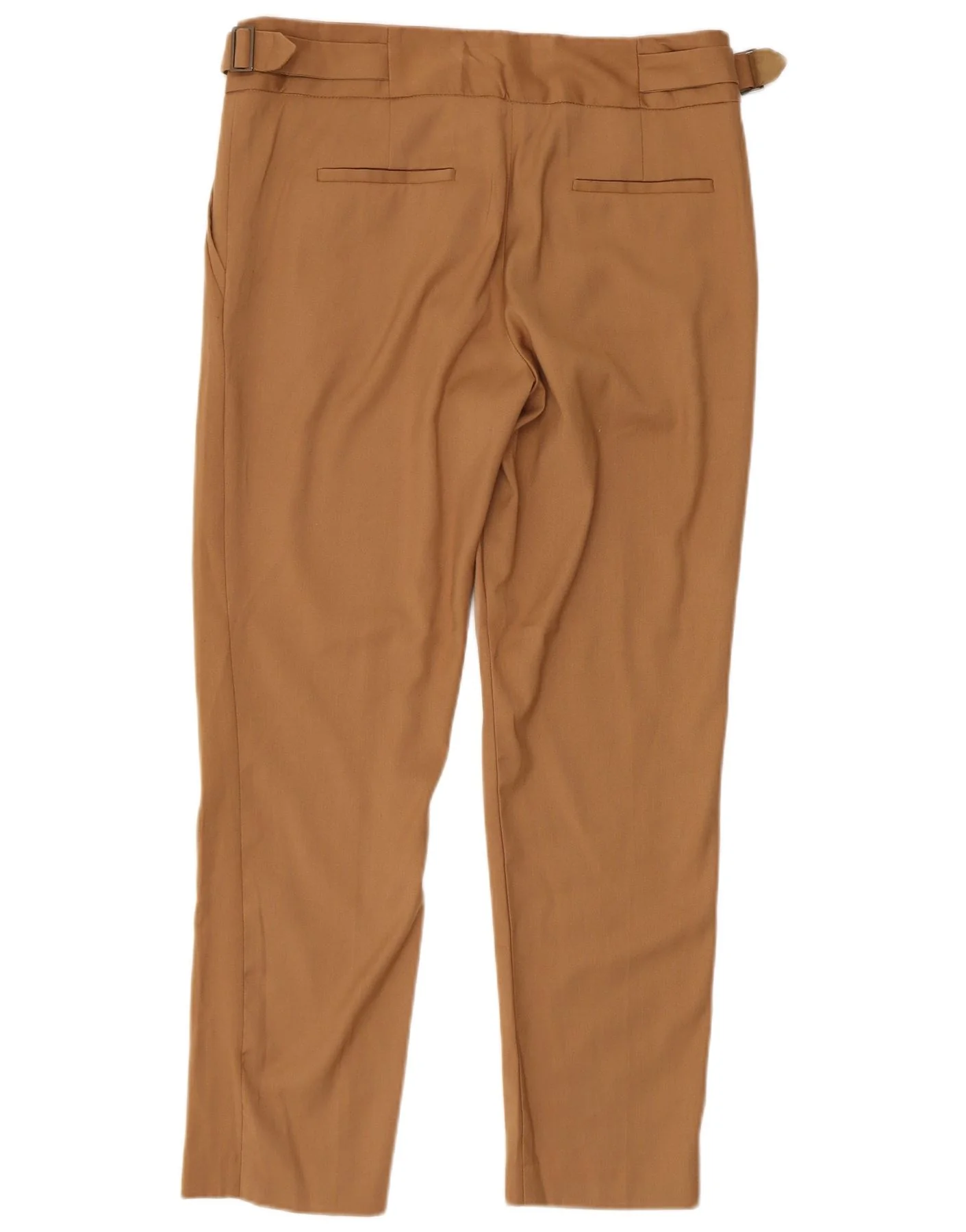 ZARA Womens High Waist Tapered Chino Trousers Medium W34 L27 Brown