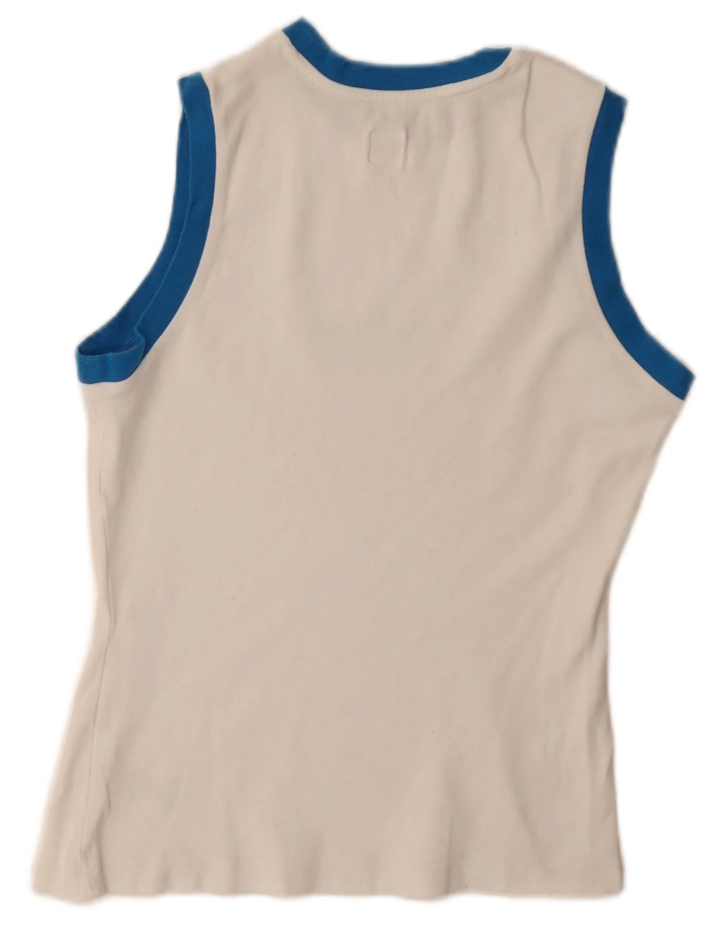 ADIDAS Womens Graphic Vest Top UK 10 Small White Cotton