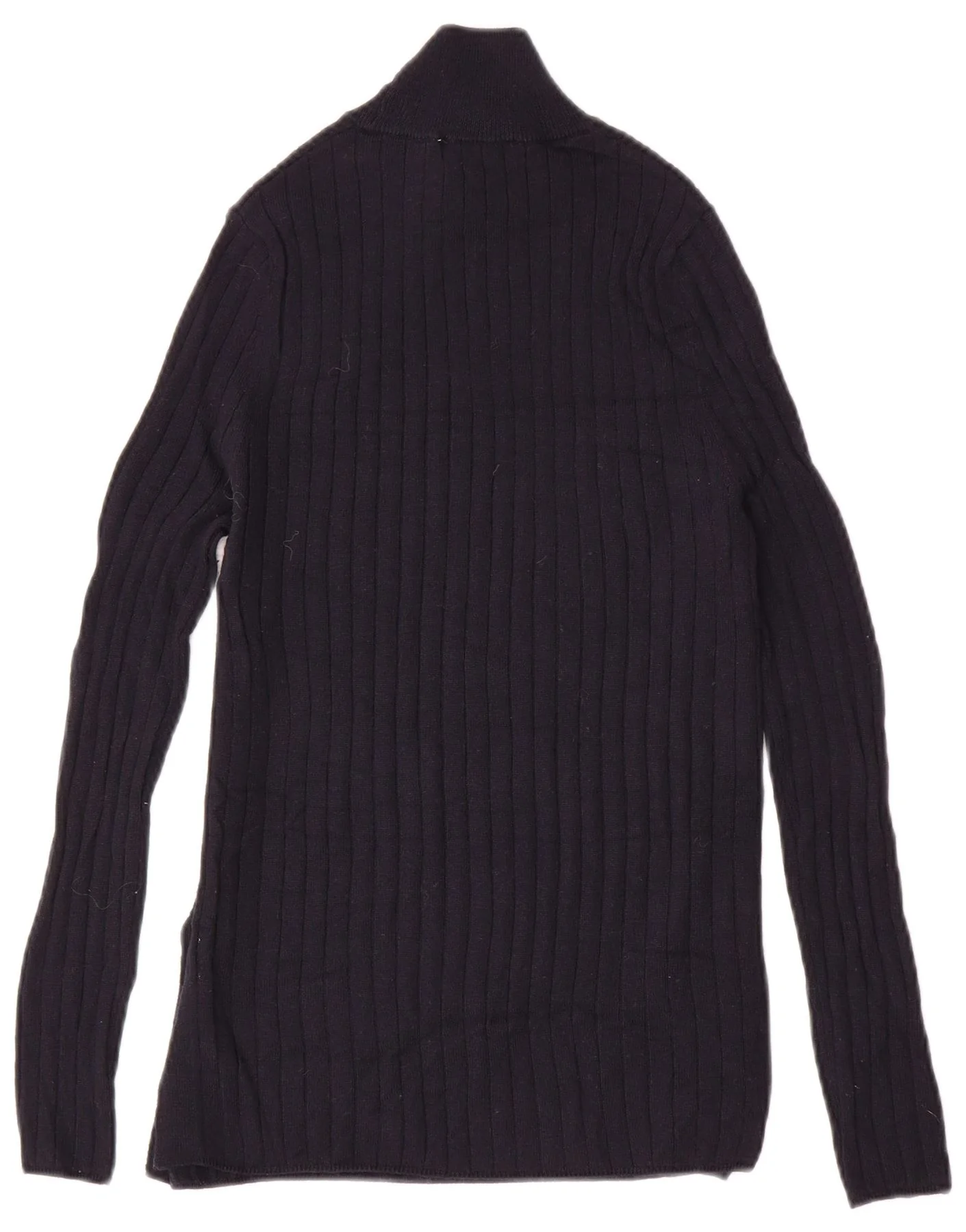 ZARA Womens Longline Turtle Neck Jumper Sweater UK 10 Small Navy Blue