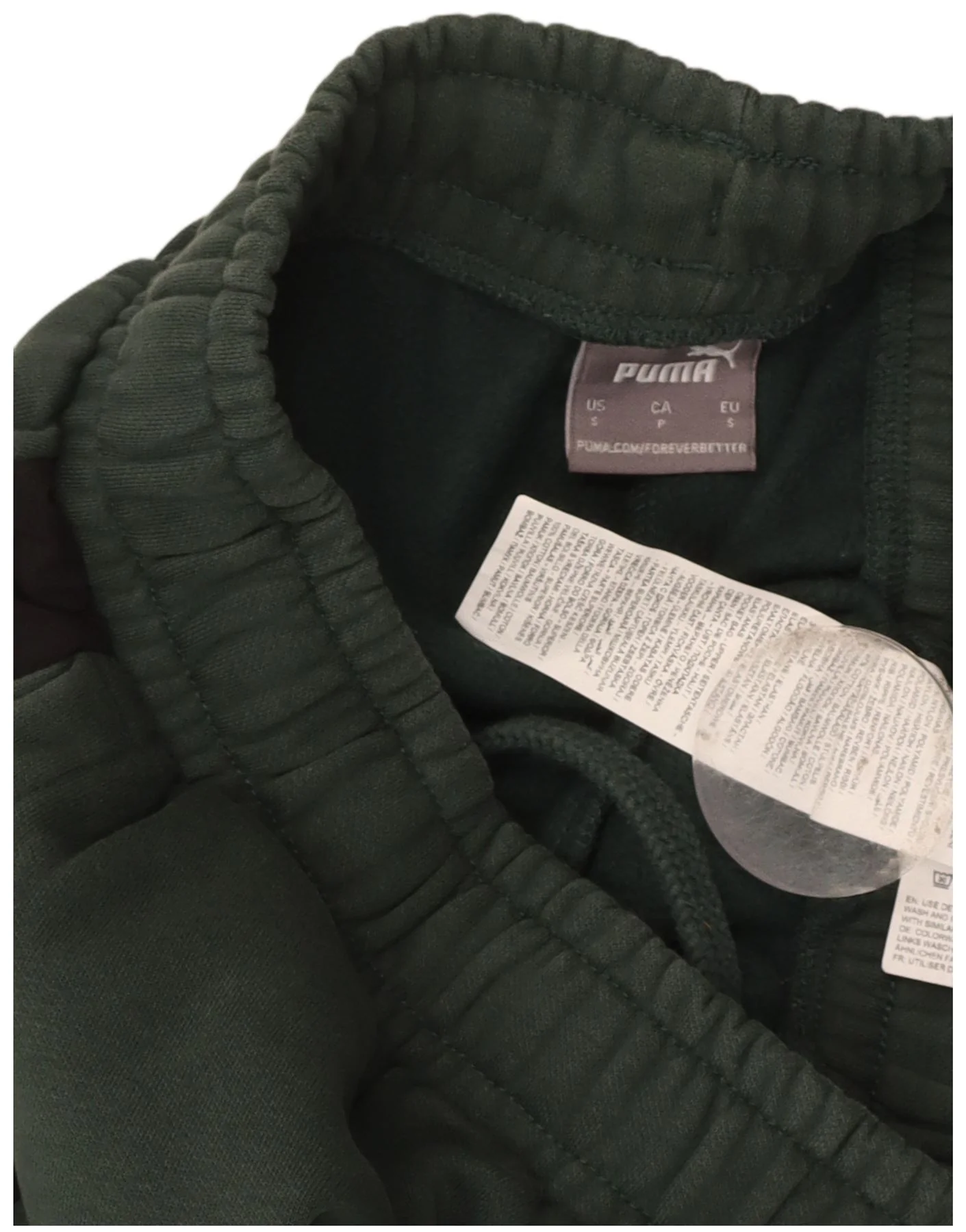 PUMA Mens Graphic Tracksuit Trousers Joggers Small Green Cotton