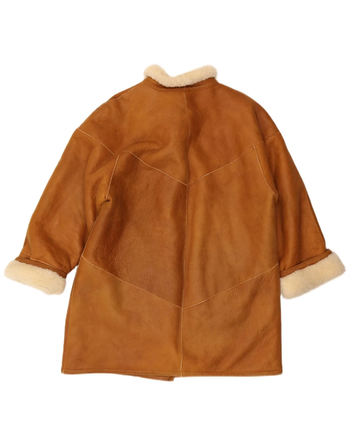 Abrigo de piel de oveja HIDE SOCIETY para mujer, talla 18 XL, marrón