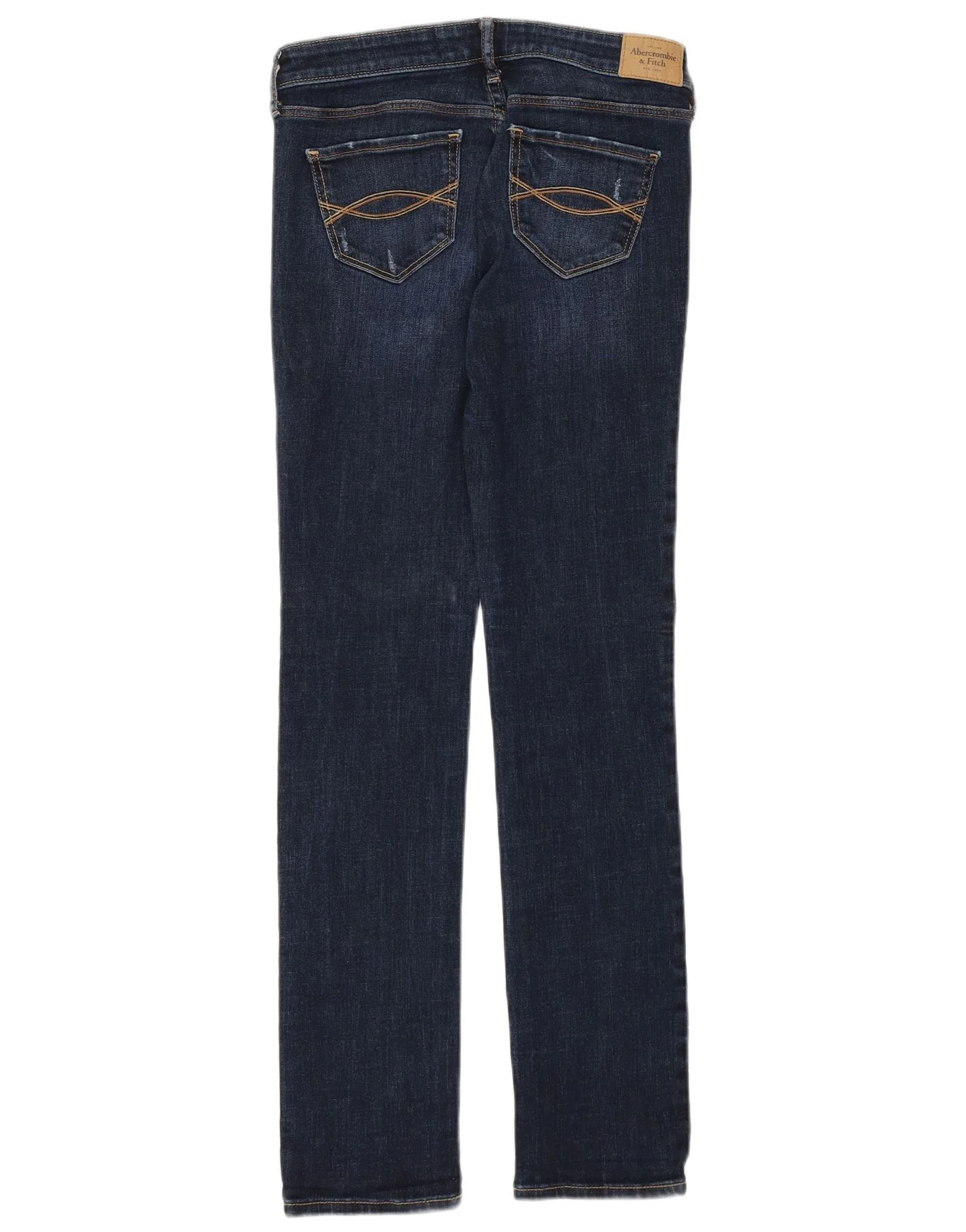 ABERCROMBIE & FITCH Vaqueros ajustados para mujer W25 L31 Azul marino Algodón