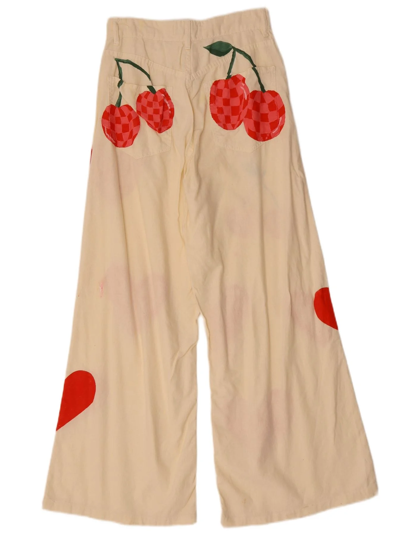 ZARA Womens High Waist Casual Trousers EU 34 XS W24 L26 Beige Spotted