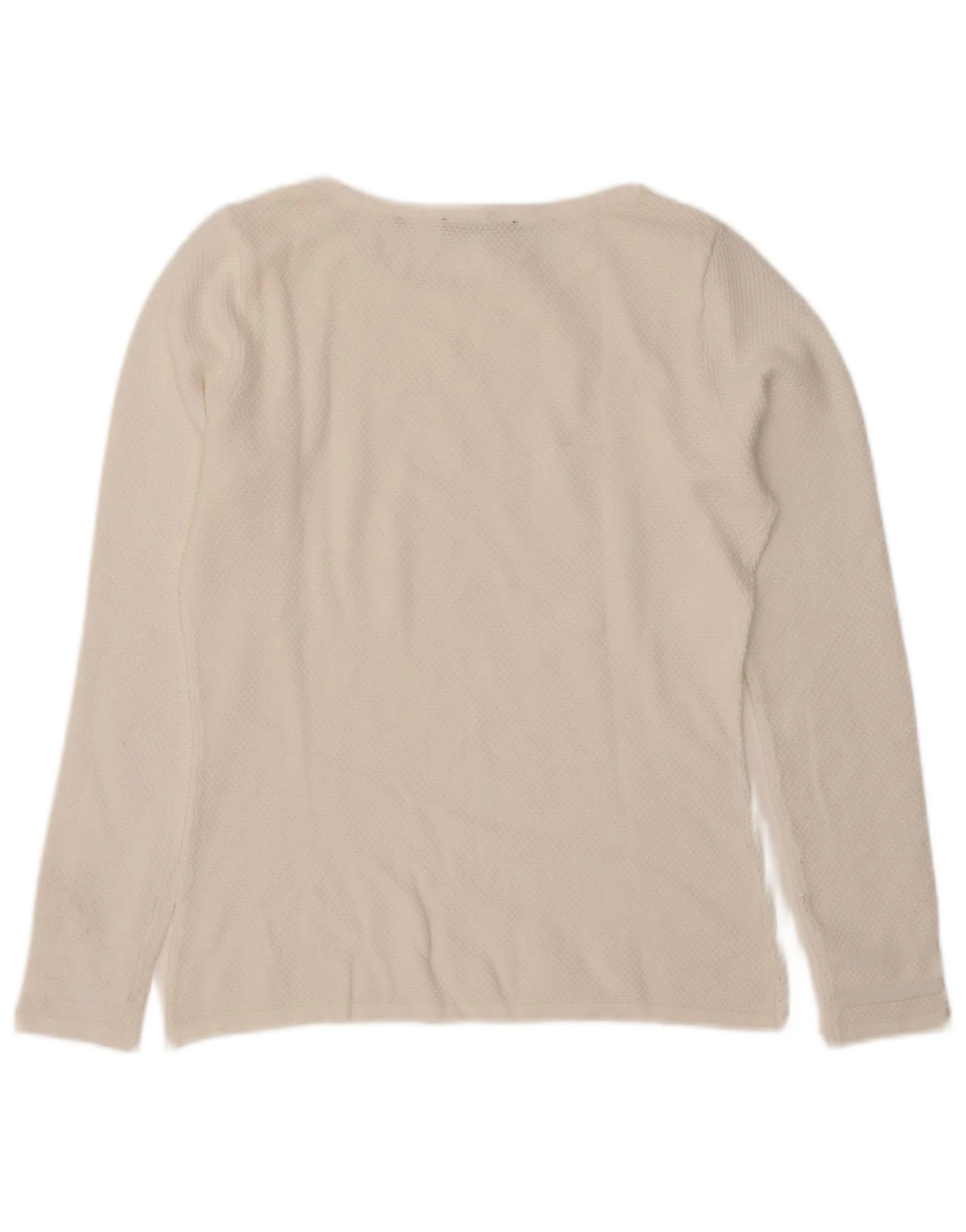 ZERO Womens Top Long Sleeve UK 12 Medium White