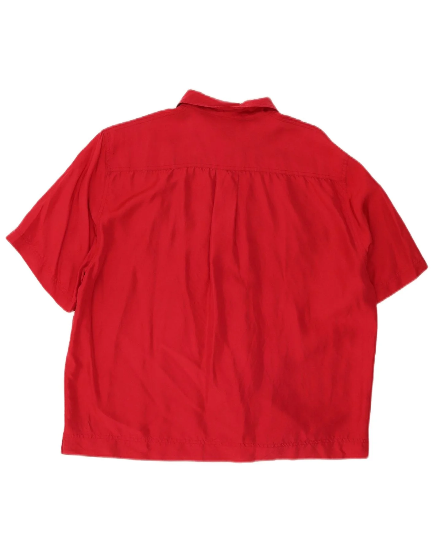 GB.PEDRINI Womens Short Sleeve Shirt EU 42 Large Red Silk