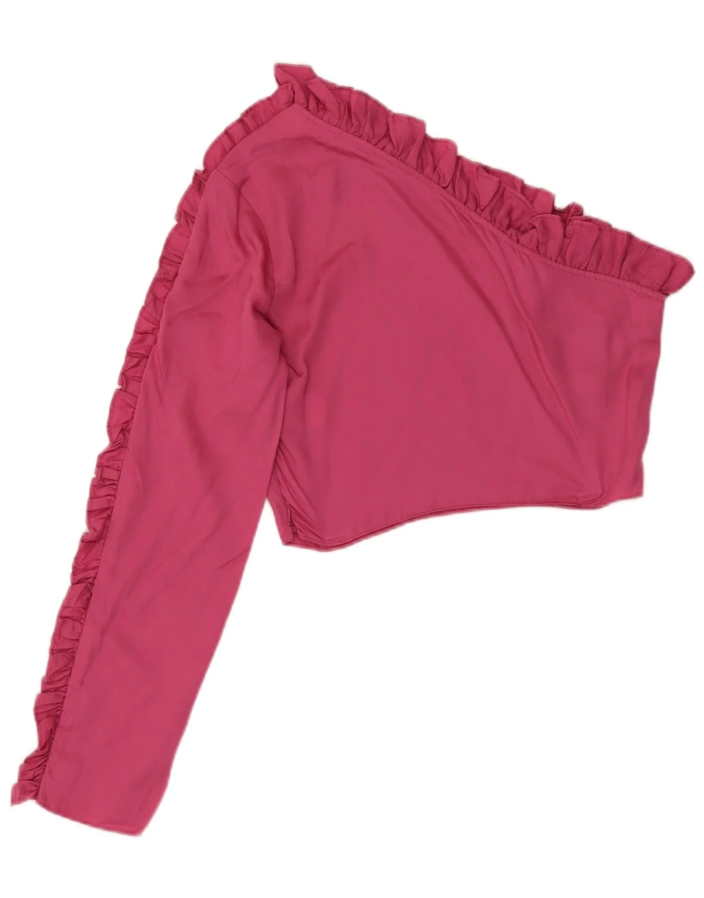 & OTHER STORIES Womens Crop One Shoulder Top EU 36 Small Pink Lyocell