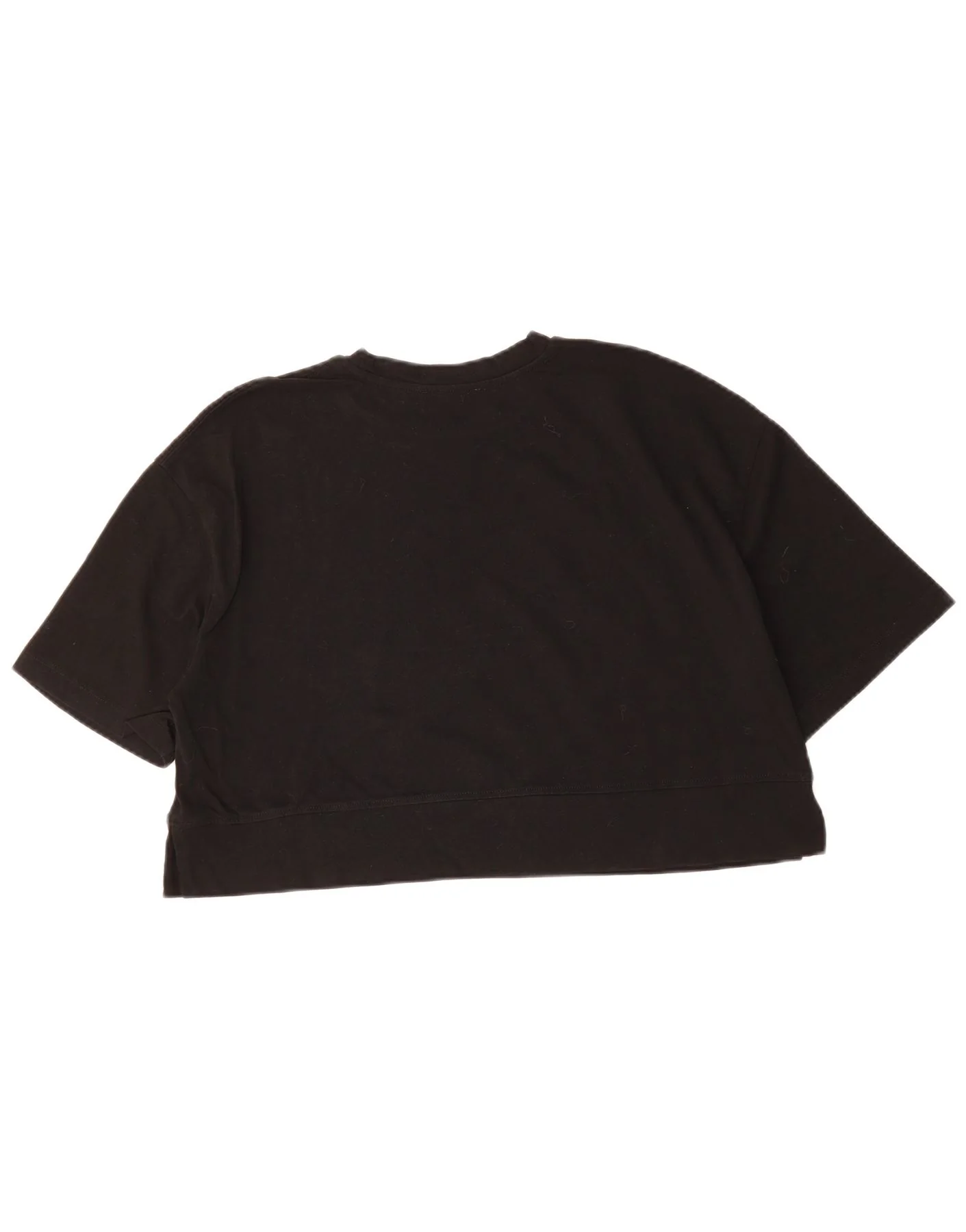 Camiseta corta oversize de mujer ZARA, talla M (UK 14), color negro, de algodón.