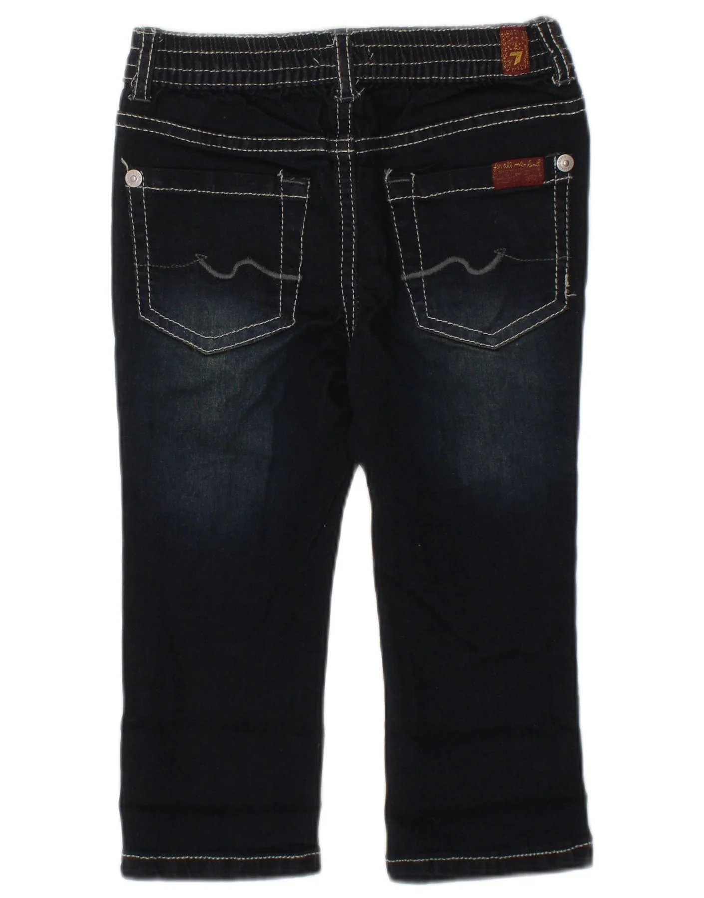 7 FOR ALL MANKIND Baby Girls Straight Jeans 12-18 Months  Navy Blue Cotton