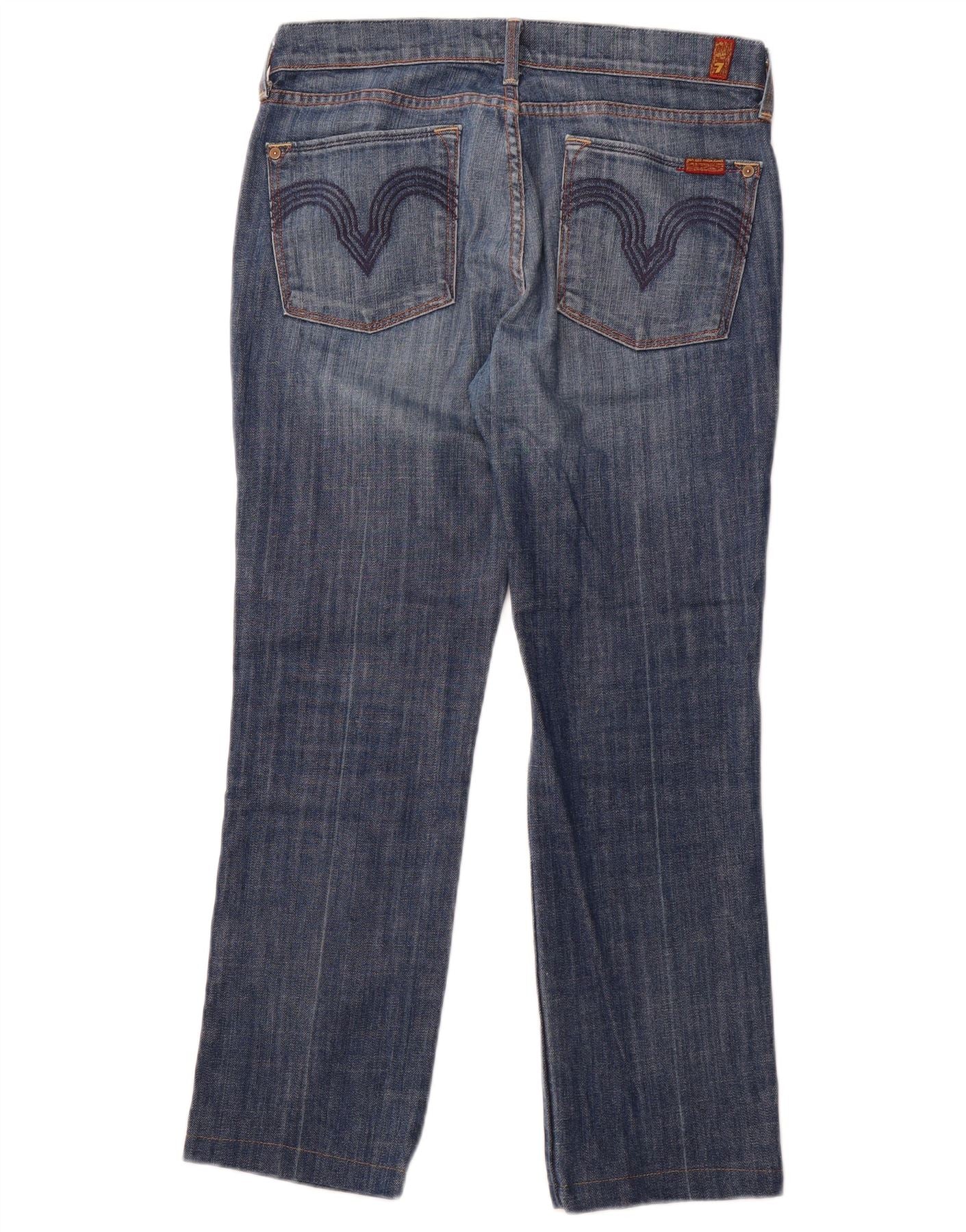 7 FOR ALL MANKIND Mens Straight Jeans W31 L28 Blue Cotton