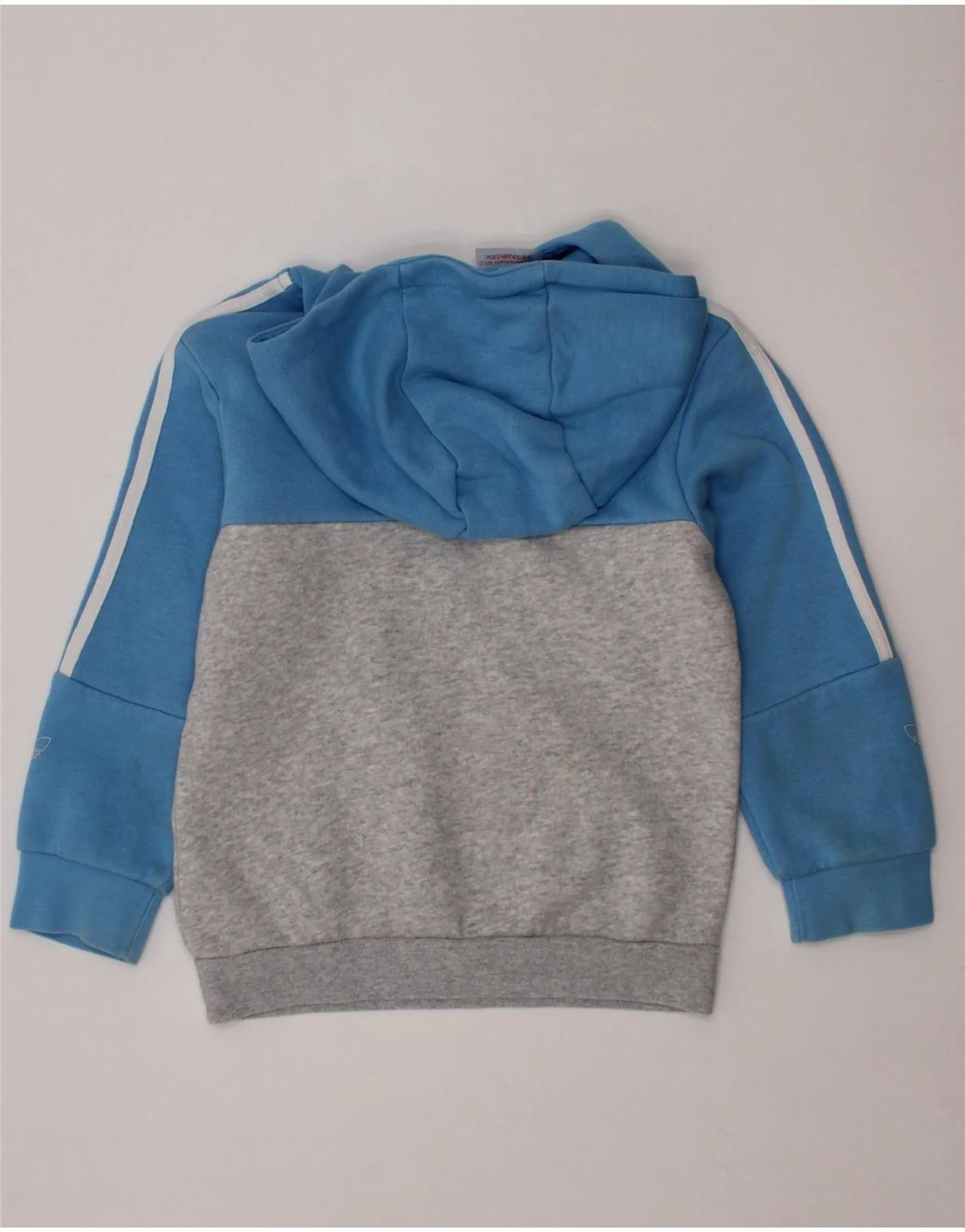 ADIDAS Baby Boys Hoodie Jumper 18-24 Months Blue Colourblock Cotton