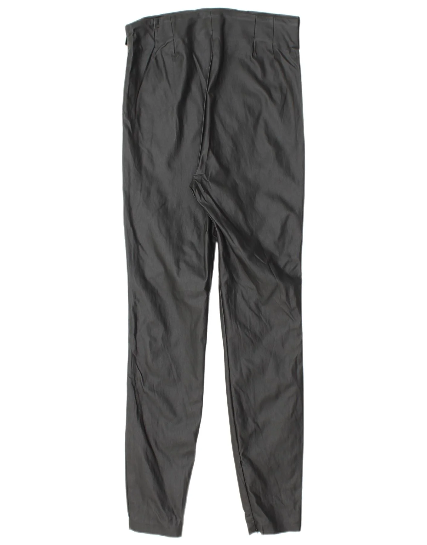 ZARA Womens Slim Faux Leather Trousers Medium W28 L28 Black Polyurethane