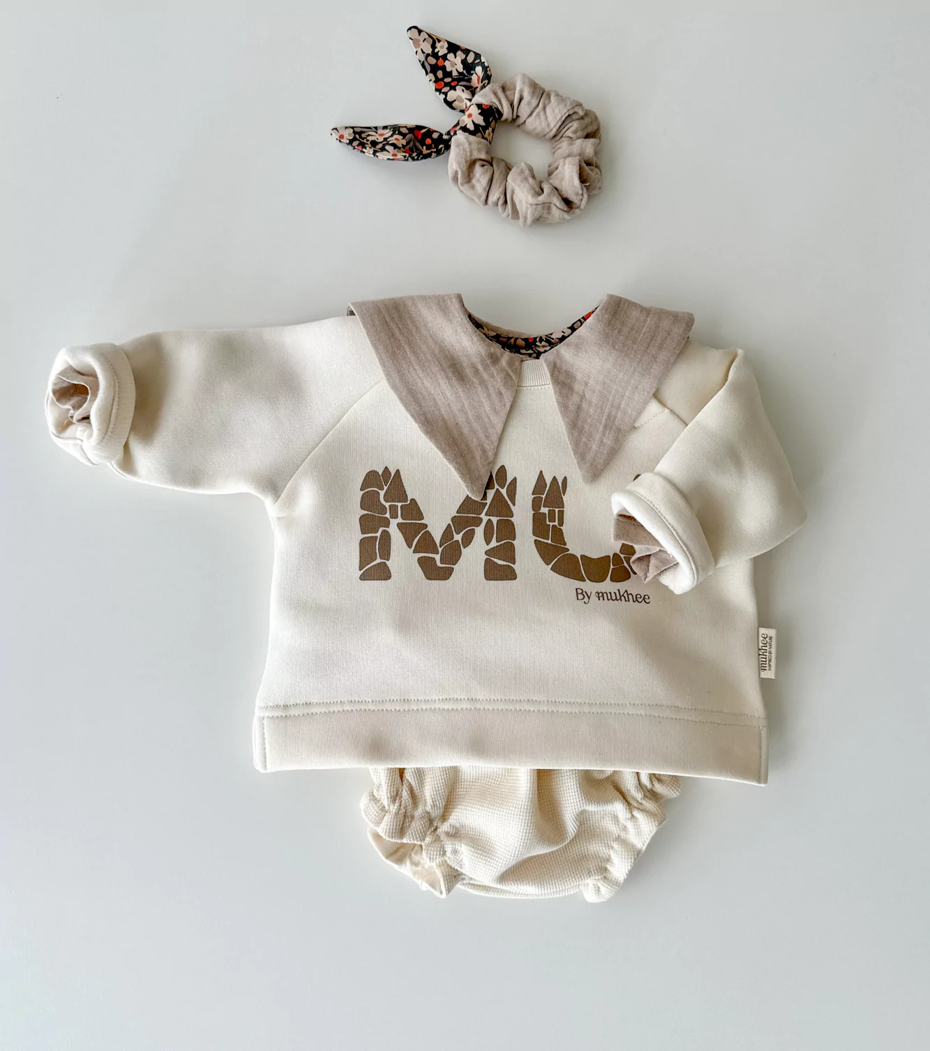 Sudadera de algodón orgánico | MU | Ecru/Marrón - Imagen 5