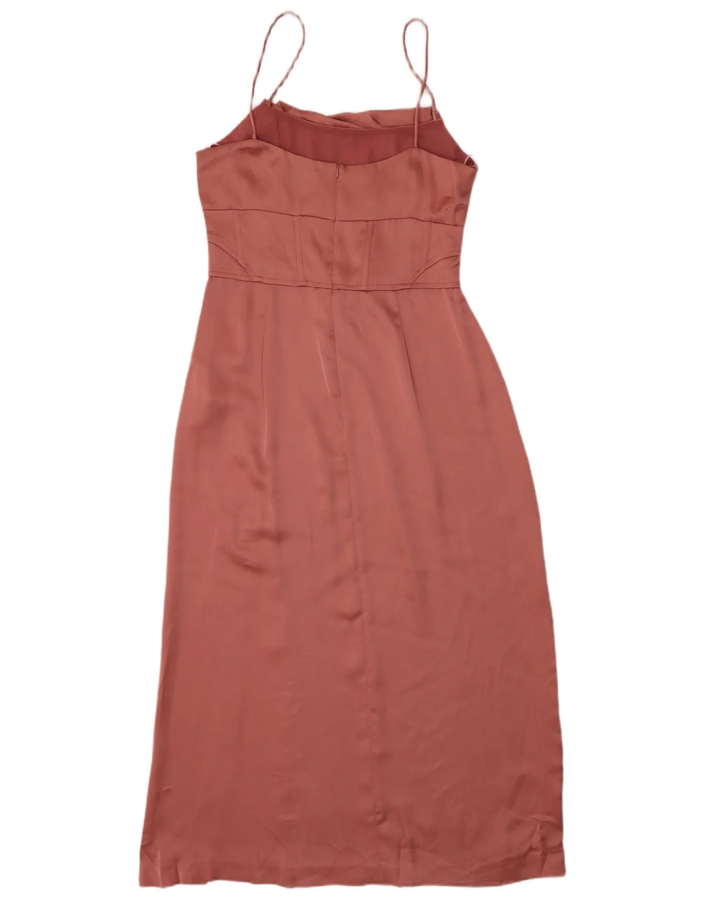 ZARA Womens Sleeveless Maxi Dress UK 12 Medium Orange Polyester