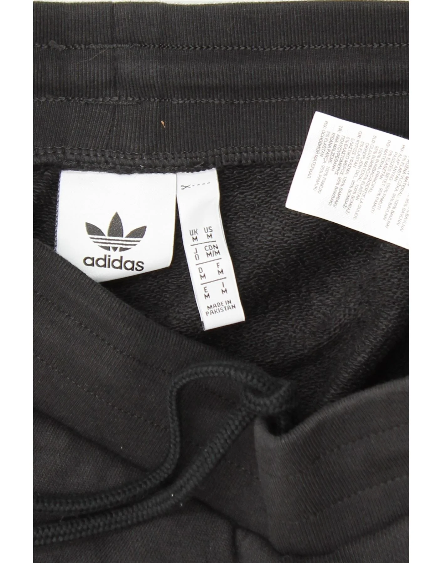 ADIDAS Hombre Chándal Pantalones Joggers Mediano Negro Algodón - Imagen 3