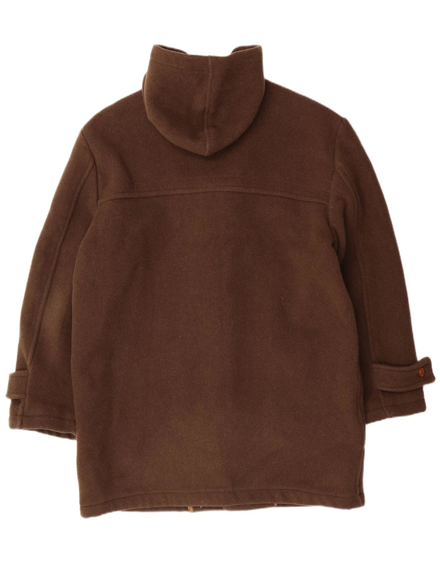 ZIP Mens Loose Fit Hooded Duffle Coat UK 38 Medium Khaki