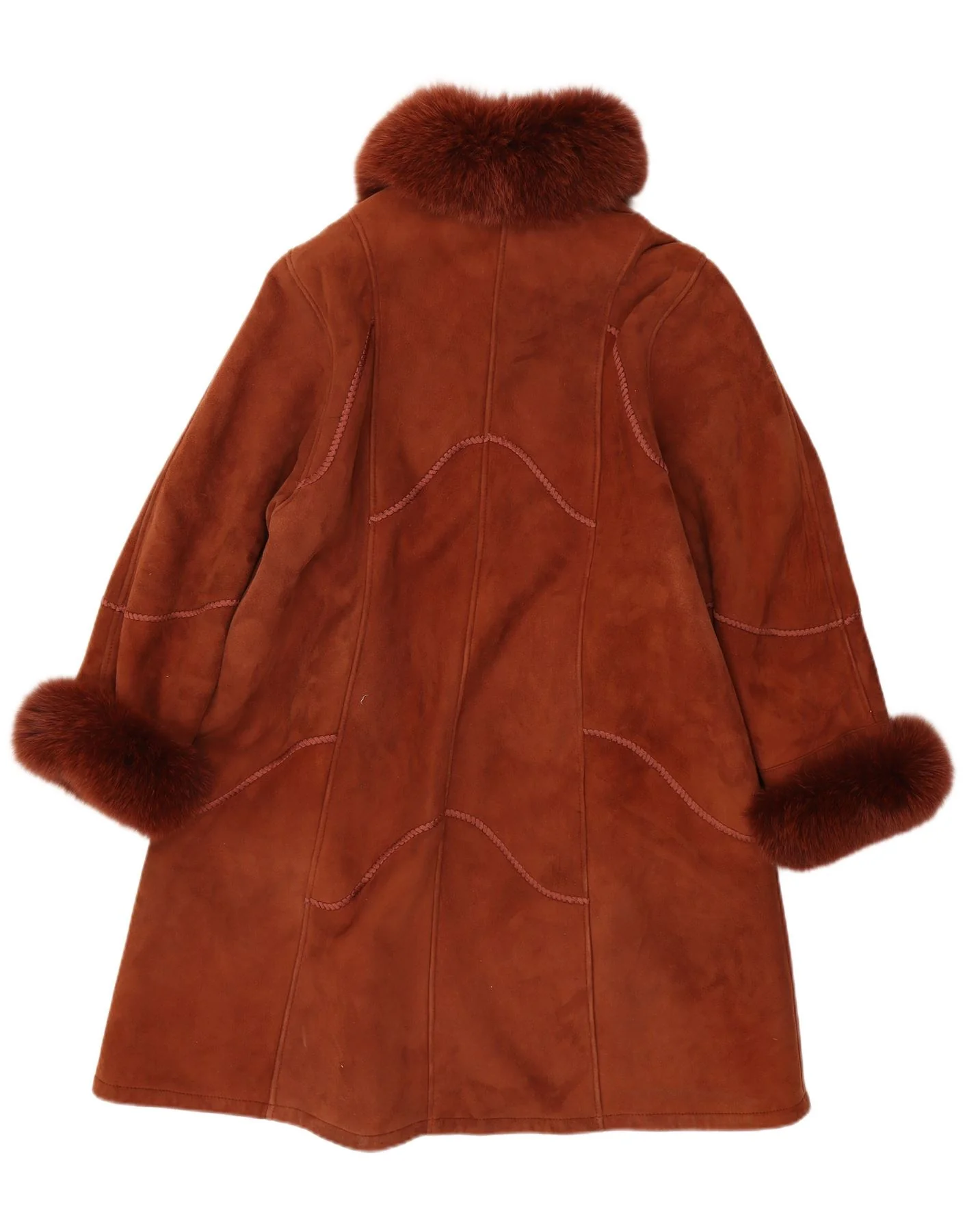 Abrigo de piel de oveja LANCELOT para mujer, talla 16 del Reino Unido, marrón