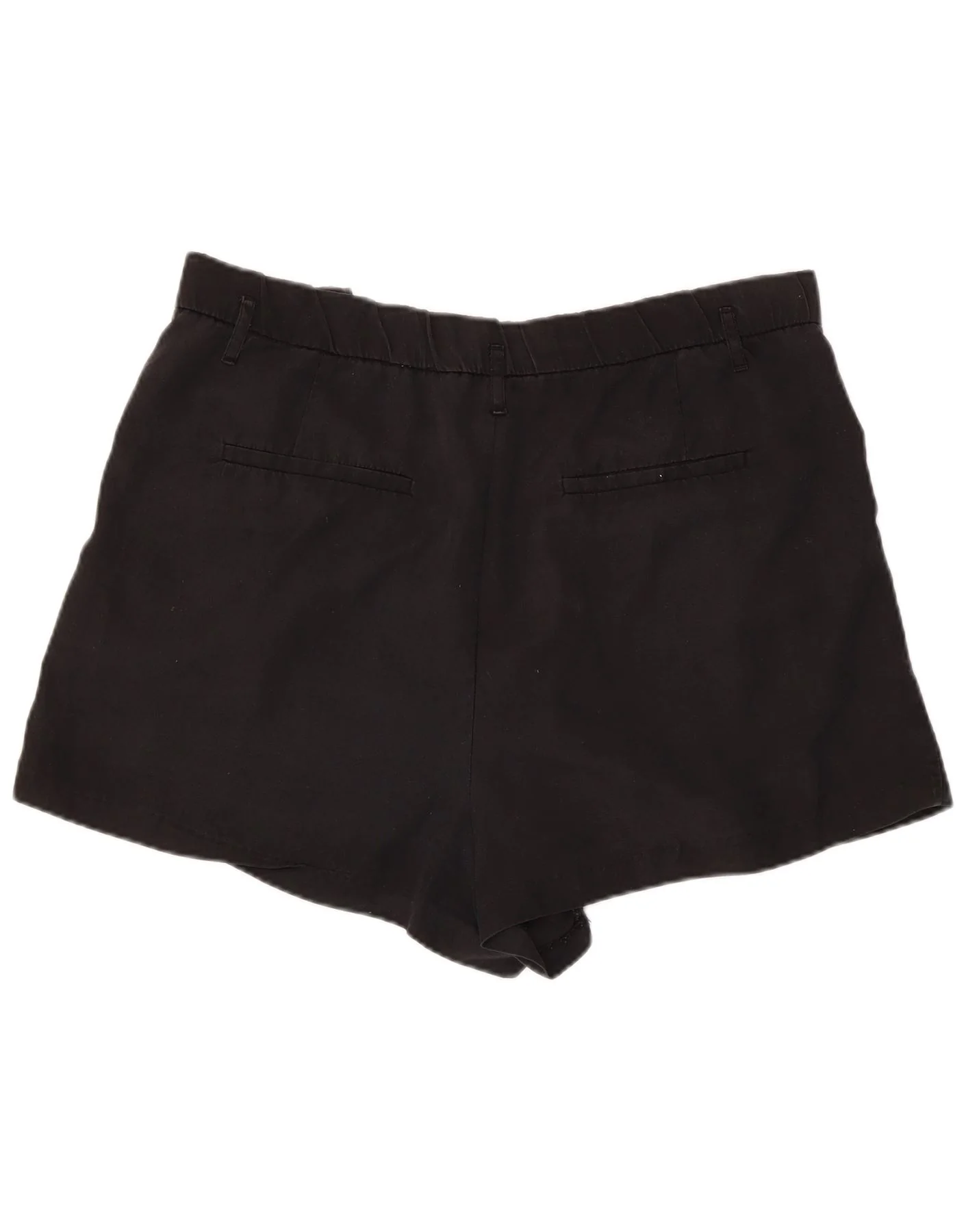 ZARA Womens High Waist Chino Shorts UK 20 2XL W38 Black