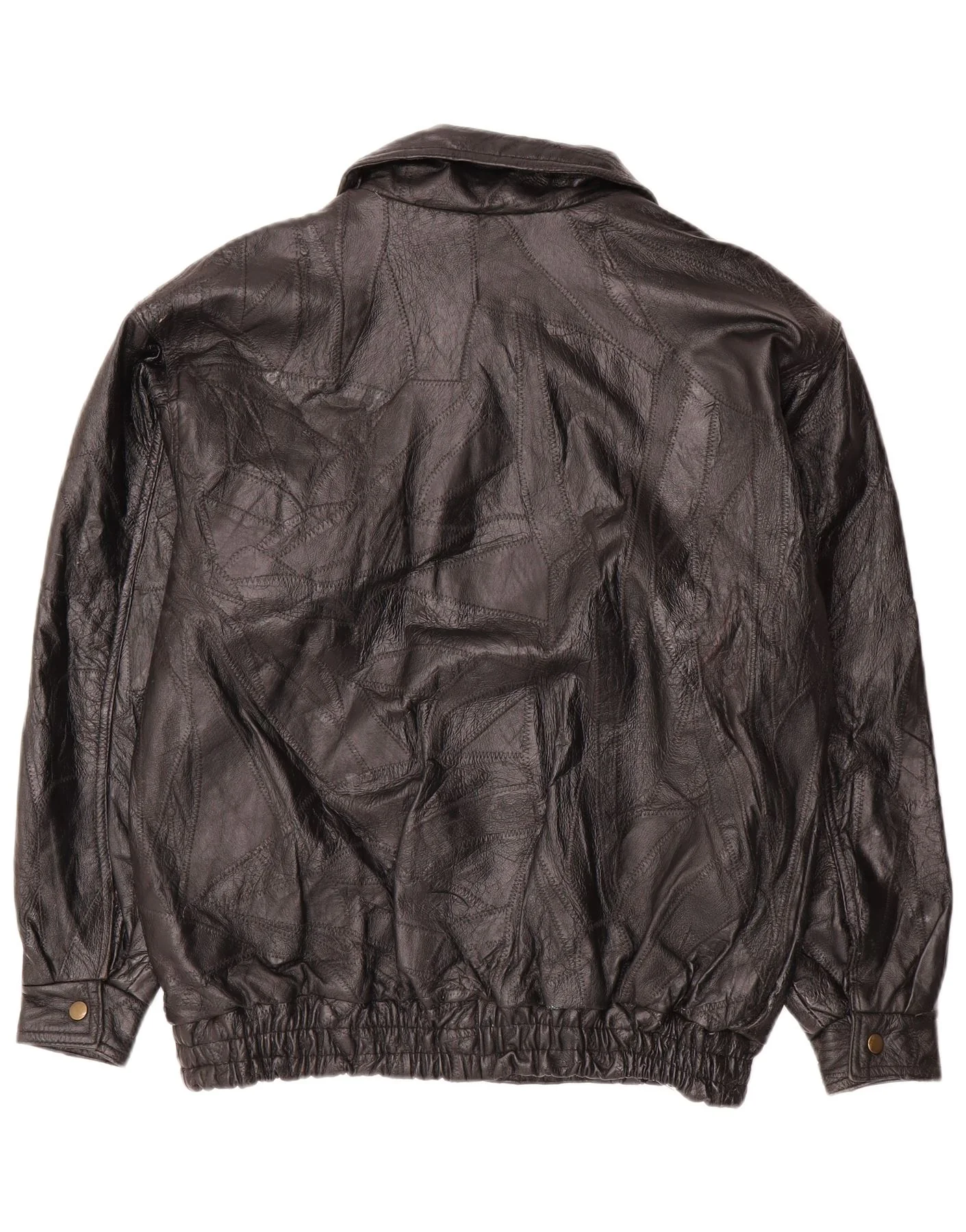 VINTAGE Chaqueta de cuero para hombre UK 40 Large Black Leather