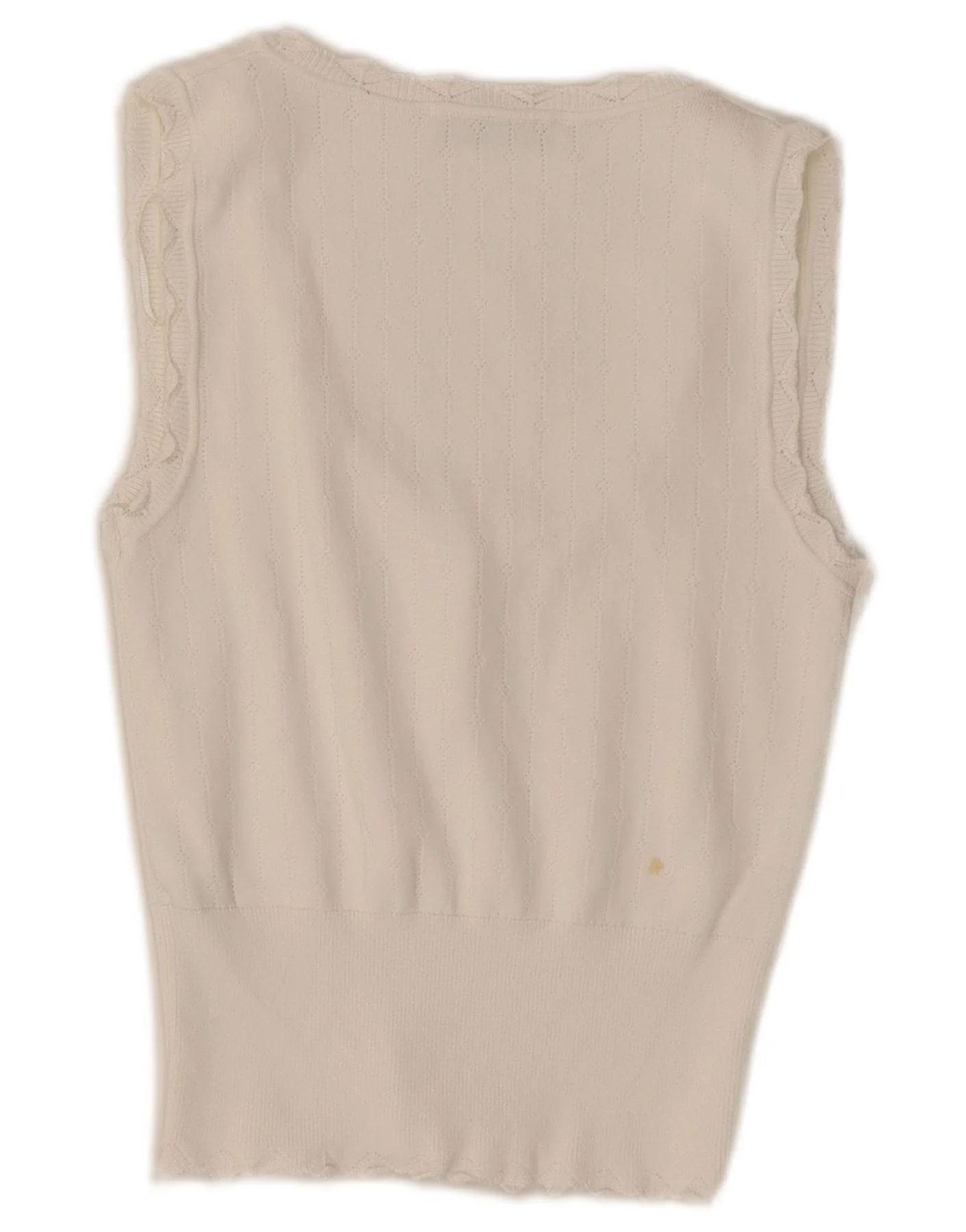 ZARA Womens Vest Tank Top UK 12 Medium Off White Viscose