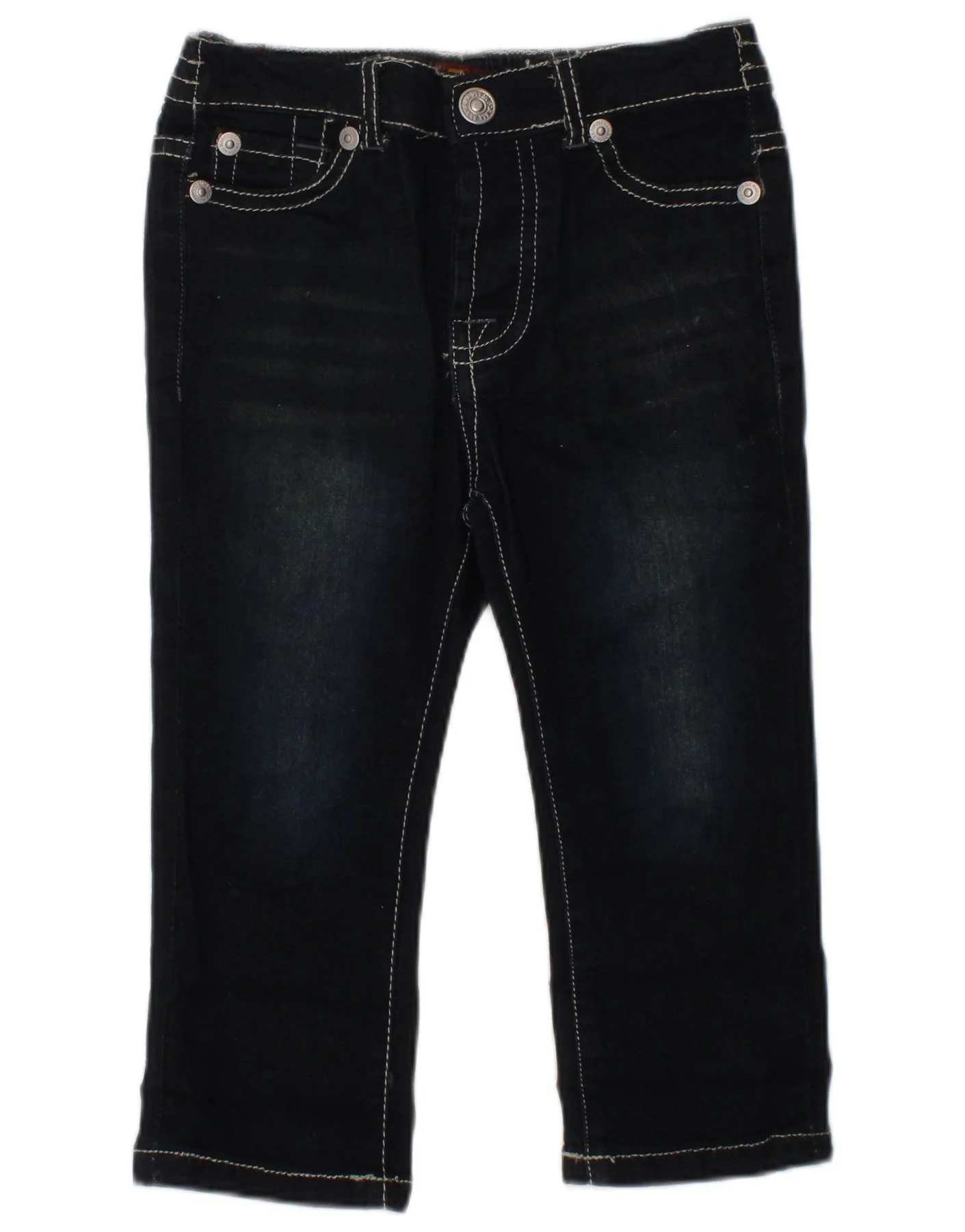 7 FOR ALL MANKIND Baby Girls Straight Jeans 12-18 Months Navy Blue Cotton