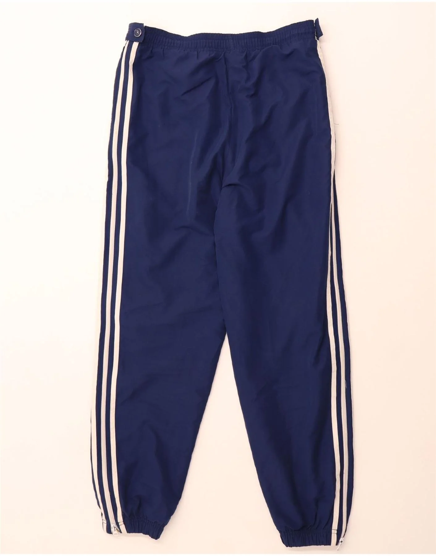 ADIDAS Mens Tracksuit Trousers Joggers UK 10 Small Navy Blue Polyester