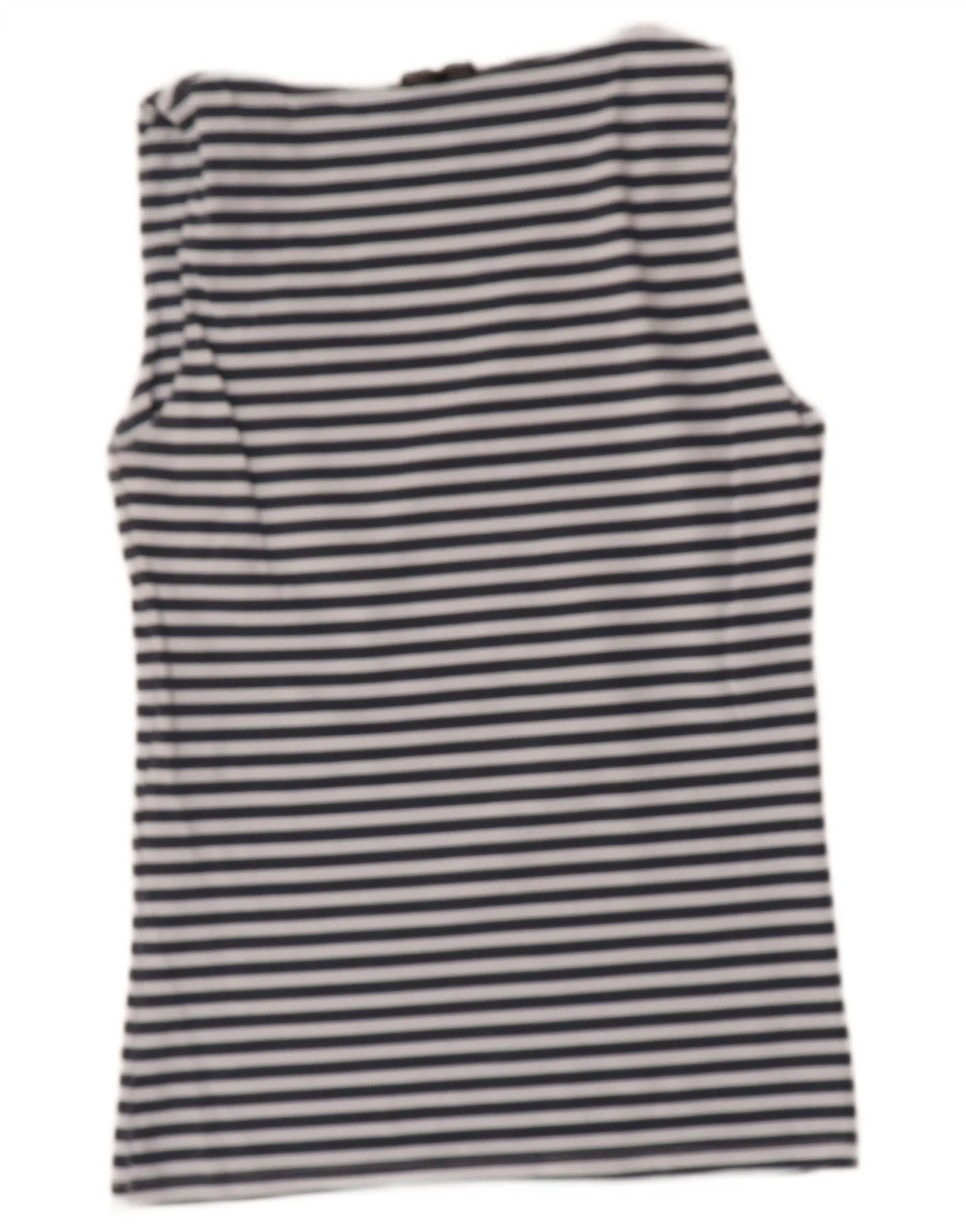 ZARA Womens Vest Top UK 14 Medium Navy Blue Striped
