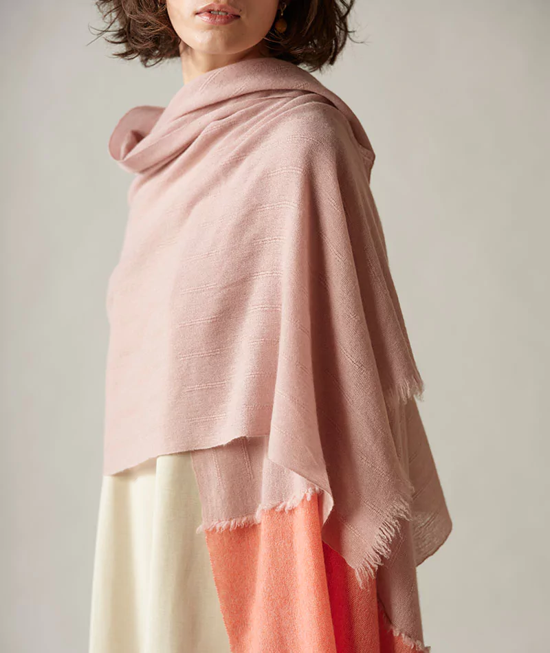 Chal Teixidors 100% cachemir Pluyia rosa palo salmón